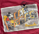 Disney Boys Mickey Mouse Las Vegas Nevada Postcard Red Shirt Size Large