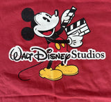 Disney Boys Mickey Mouse Walt Disney Studios Red Short Sleeve Shirt Size Medium