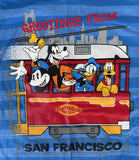 Disney Boys Mickey Mouse Pluto Donald Goofy Greetings From San Francisco Shirt M