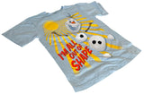 Disney Boys Frozen Olaf I'm All Out Of Shape Blue Short Sleeve Shirt Size Small