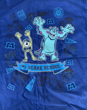 Disney Boys Monsters University #1 Scare School Graphic Blue Shirt Size Medium