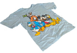 Disney Boys Mickey Mouse Pluto Donald Goofy Wearing Mustaches Blue Shirt Size S