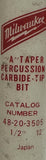 Milwaukee 48-20-3505 Percussion Carbide Tip Drill Bit A-Taper 1/2" x 12"