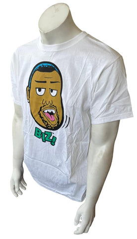 Anvil Men's Yo Gabba Gabba Biz Head Graphic White Short Sleeve Shirt Size Medium