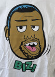 Anvil Men's Yo Gabba Gabba Biz Head Graphic White Short Sleeve Shirt Size Medium