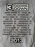 Anvil Men's 3 Doors Down The Greatest Hits 2013 Gray Short Sleeve Shirt Size XL