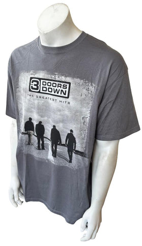 Anvil Men's 3 Doors Down The Greatest Hits 2013 Gray Short Sleeve Shirt Size XL