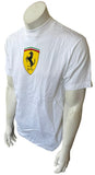 Ferrari Men's Horse SF Logo Graphic White Short Sleeve Shirt Size Medium