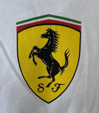 Ferrari Men's Horse SF Logo Graphic White Short Sleeve Shirt Size Medium