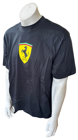 Ferrari Men's Horse SF Logo Graphic Black Short Sleeve Shirt Size Large