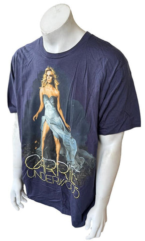 Anvil Men's Carrie Underwood Graphic Navy Short Sleeve Shirt Size X-Large
