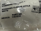 Andersen 1361536 Classic Style Hardware Pack White For 400 Series Casement