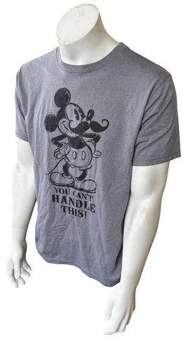 Disney Men's Mickey Mouse You Can't Handle This Gray Short Sleeve Shirt Size M