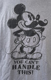 Disney Men's Mickey Mouse You Can't Handle This Gray Short Sleeve Shirt Size M