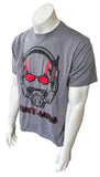 Disney Men's Marvel Ant-Man Helmet Graphic Gray Short Sleeve Shirt Size Medium