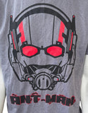 Disney Men's Marvel Ant-Man Helmet Graphic Gray Short Sleeve Shirt Size Medium