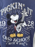 Disney Men's Mickey Mouse Pickin' It Old School Rock N' Roll 1928 Shirt Size L