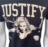 Tultex Women's Madonna Justify Graphic Black Short Sleeve Shirt Size Small