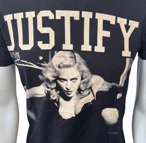 Tultex Women's Madonna Justify Graphic Black Short Sleeve Shirt Size S
