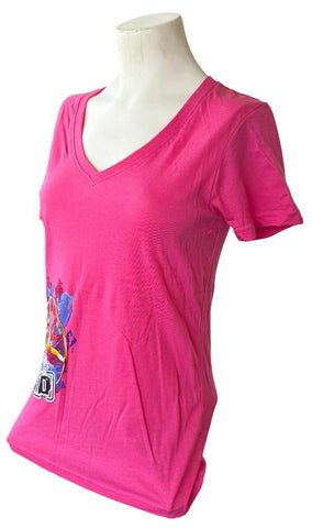 Anvil Women's Cirque Eloize iD Graphic Pink Short Sleeve Shirt Size X-Small