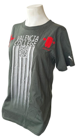 Puma Women's Valencia College Coexist Noexist QR Graphic Gray Shirt Size Small