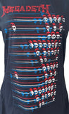 Bay Island Women's Megadeth Skull Abacus Black Short Sleeve Shirt Size Large