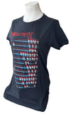 Bay Island Women's Megadeth Skull Abacus Black Short Sleeve Shirt Size Large
