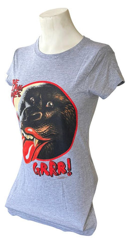 The Rolling Stones Women's GRRR Gorilla Graphic Gray Short Sleeve Shirt Size S