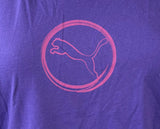 Next Level Women's Puma Big Cat Logo Purple Short Sleeve Shirt Size Medium