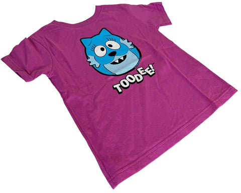 Rabbit Skins Yo Gabba Gabba Toodee Graphic Purple Short Sleeve Shirt Size 5/6