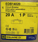 Square D EDB14020 Mini Circuit Breaker 20A 1-Pole 277VAC 50/60 Hz