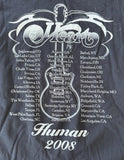 Anvil Men's Heart Human 2008 Tour Black Short Sleeve Shirt Size X-Large