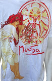 Royal Apparel Men's Alphonse Mucha Art Graphic White Short Sleeve Shirt Size L