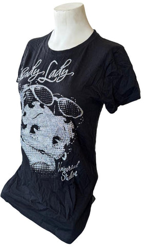 Universal Orlando Women's Betty Boop Shady Lady Graphic Black Shirt Size Large