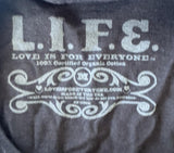 LIFE Women's Love Is For Everyone The Harmony Of The Universe Black Shirt Size M