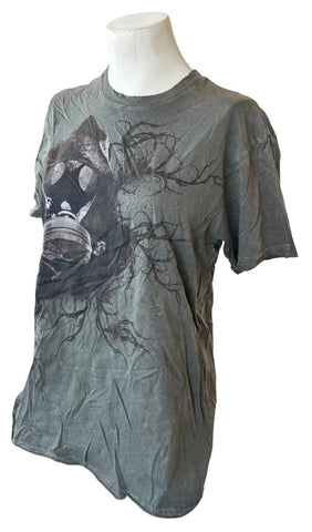 WWE Top Rope Women's Randy Orton RKO Gas Mask Graphic Short Sleeve Shirt Size S