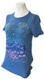 Disney Women's Mickey Mouse One World One Love One Mouse Blue Shirt Size Medium