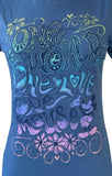 Disney Women's Mickey Mouse One World One Love One Mouse Blue Shirt Size Medium
