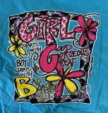 Southern Belle Girl Starts With Good Gorgeous Great Blue Shirt Size Medium