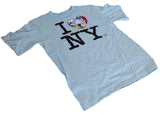 Disney I Love NY Mickey Mouse Comic Blue Short Sleeve Shirt Size Youth Medium
