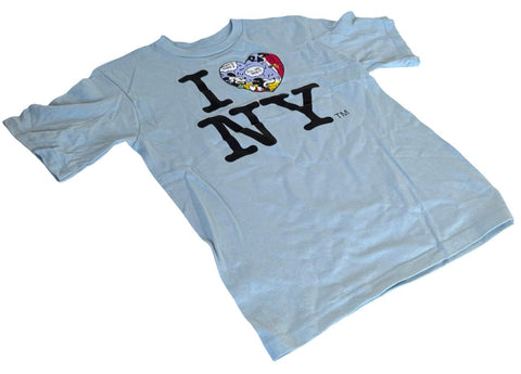 Disney I Love NY Mickey Mouse Comic Blue Short Sleeve Shirt Size Youth Medium
