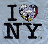 Disney I Love NY Mickey Mouse Comic Blue Short Sleeve Shirt Size Youth Medium