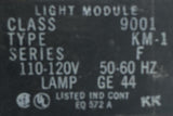 Lot of (3) Square D 9001KM1 Pilot Light Series F Red 110/120 VAC 50/60 HZ