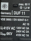 Lot of (2) Telemecanique DUF11 Pushbutton Switch Green 120-415V AC