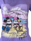 Disney Women's Mickey Mouse & Minnie Mouse XOXO From Hawaii Purple Shirt Size M