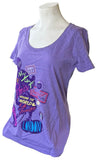 Disney Women's Mickey Mouse Around The World Graphic Purple Shirt Size Medium