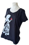 Disney Women's Snow White Forbidden Apple Black Short Sleeve Shirt Size Large