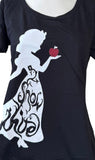Disney Women's Snow White Forbidden Apple Black Short Sleeve Shirt Size Large