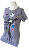 Disney Women's Nightmare Before Christmas Jack Skellington Gray Shirt Size M
