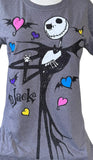 Disney Women's Nightmare Before Christmas Jack Skellington Gray Shirt Size M